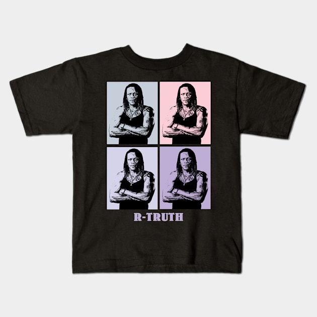 R-Truth Wrestling Pop Art Kids T-Shirt by KERIKIL